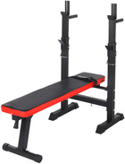 A flat training bench for a barbell