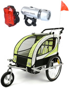 Bicycle trailer with shock absorber 2-seater +JOGGER green