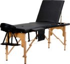 Table, massage bed 3-section wood