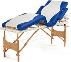 Table, massage bed 4-section wood two-color