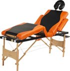 Table, massage bed 4-section wood two-color