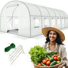 WHITE foil tunnel with windows - 18m2 = 600*300*200