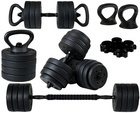 Bituminous dumbbells 40 kg set 4in1 + grips